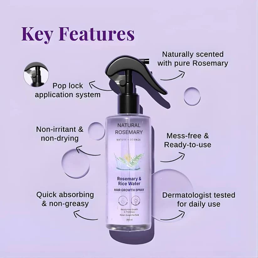 Rosemary & Rice Water Natural Hair Growth Spray - BUY 1 GET 1 FREE